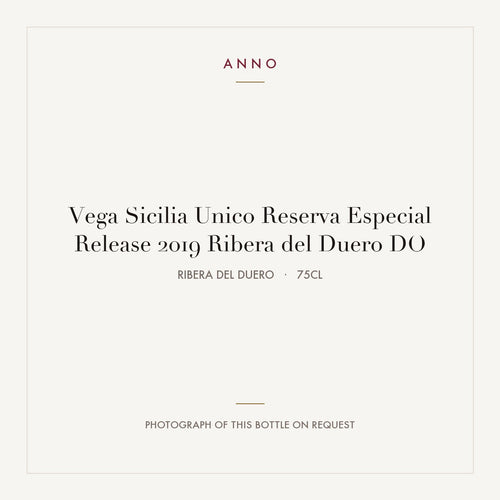 Vega Sicilia Unico Reserva Especial Release 2019 Ribera del Duero DO 0,75l from Ribera del Duero — ANNO vintage card; photograph of the actual bottle available on request