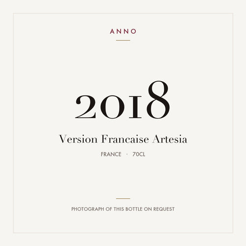Version Francaise Artesia 2018 0,7l from France — ANNO vintage card; photograph of the actual bottle available on request