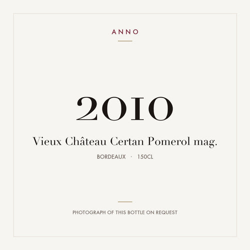 Vieux Chateau Certan Pomerol 2010 AOC 1,5l — ANNO vintage card; photograph of the actual bottle available on request