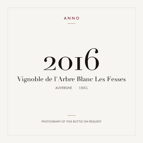 Vignoble de l'Arbre Blanc Les Fesses 2016 1,5l, Auvergne — ANNO-Jahrgangskarte; Foto der tatsächlichen Flasche auf Anfrage
