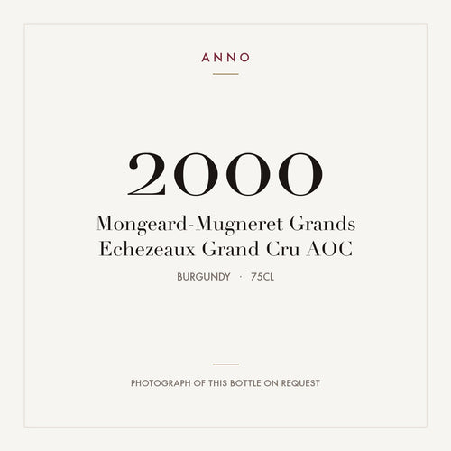 Mongeard-Mugneret Grands Echezeaux Grand Cru 2000 AOC 0,75l, Borgoña — tarjeta de añada ANNO; foto de la botella real disponible bajo petición