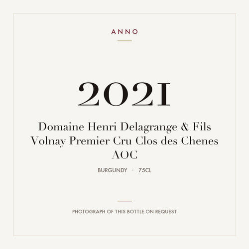 Domaine Henri Delagrange & Fils Volnay Premier Cru Clos des Chenes 2021 AOC 0,75l from Burgundy — ANNO vintage card; photograph of the actual bottle available on request