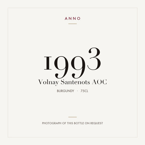 Volnay Santenots 1993 AOC 0,75l from Burgundy — ANNO vintage card; photograph of the actual bottle available on request