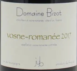 Domaine Bizot Vosne-Romanee 2017 AOC 0,75l — Weinetikett