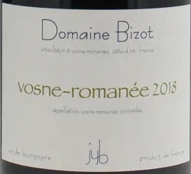Domaine Bizot Vosne-Romanee 2018 AOC 0,75l — Weinetikett