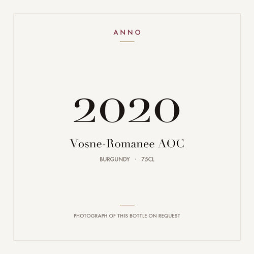 Vosne-Romanee 2020 AOC 0,75l from Burgundy — ANNO vintage card; photograph of the actual bottle available on request