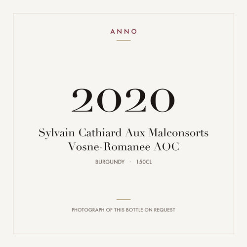 Sylvain Cathiard Aux Malconsorts Vosne-Romanee 2020 AOC 1,5l from Burgundy — ANNO vintage card; photograph of the actual bottle available on request