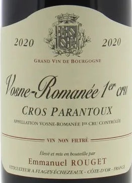 Emmanuel Rouget Vosne-Romanee Cros Parantoux 2020 AOC 0,75l — vinetiket