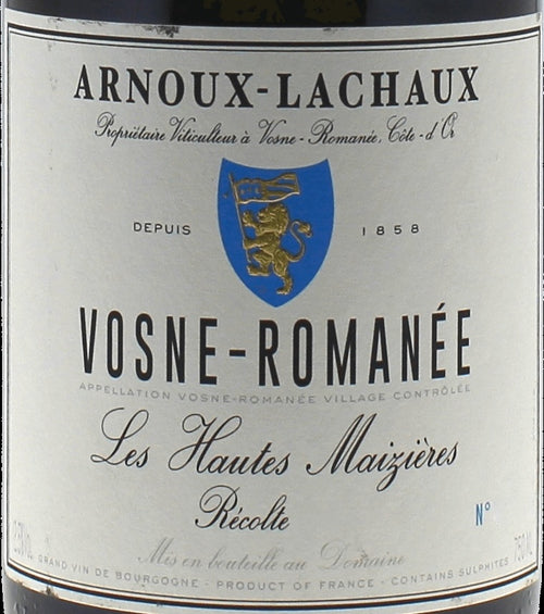Domaine Arnoux-Lachaux Vosne-Romanee Les Hautes Maizieres 2018 AOC 0,75l — wine label, illustrative image