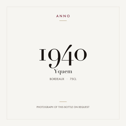 Yquem 1940 0,75l — ANNO-årgangskort; foto af den faktiske flaske på forespørgsel