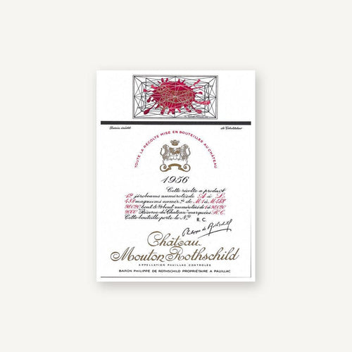 Chateau Mouton Rothschild Pauillac 1956 AOC 0,75l — étiquette du vin, image indicative
