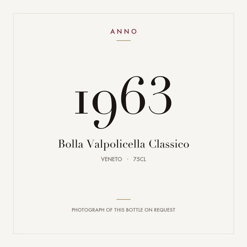 Bolla Valpolicella Classico 1963 0,75l, 威尼托 — ANNO 年份卡；實際酒瓶照片可應要求提供