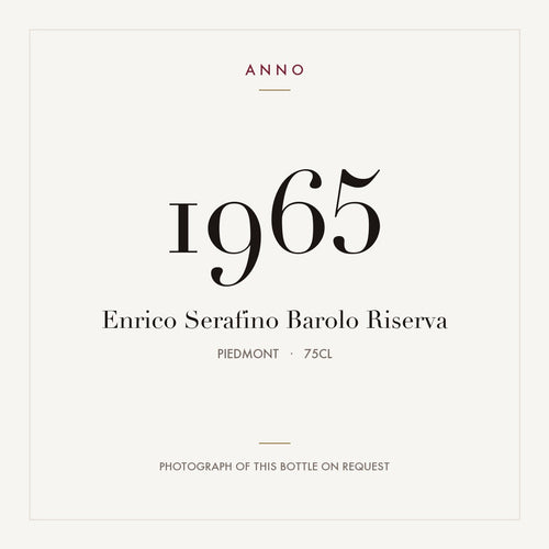 Enrico Serafino Barolo Riserva 1965 0,75l, ピエモンテ — ANNOヴィンテージカード。実際のボトルの写真はご要望に応じてご用意します