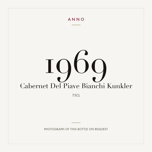 Bianchi Kunkler Cabernet del Piave 1969 DOC 0,75l — карточка урожая ANNO; фото настоящей бутылки по запросу