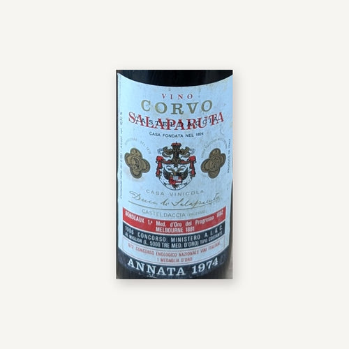 Duca di Salaparuta Corvo 1974 0,72l — étiquette du vin