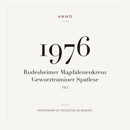Rudesheimer Magdalenenkreuz Gewurztraminer Spatlese 1976 0,75l — ANNO vintage card; photograph of the actual bottle available on request