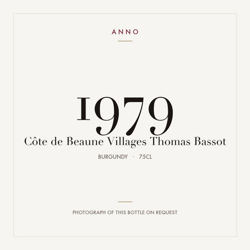 Thomas Bassot Cote de Beaune-Villages 1979 AOC 0,75l — ANNO vintage card; photograph of the actual bottle available on request