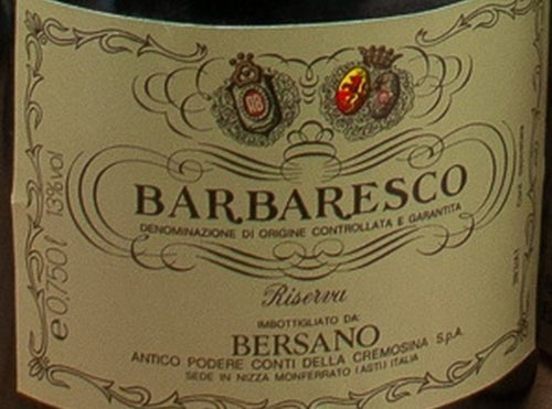 Bersano Barbaresco Riserva DOCG — wine label