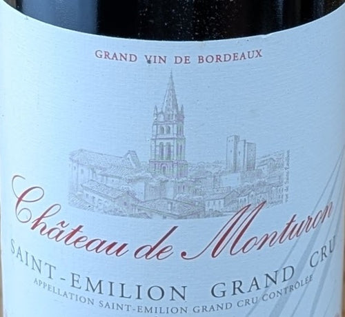 Chateau de Monturon Saint-Emilion AOC — wine label, illustrative image