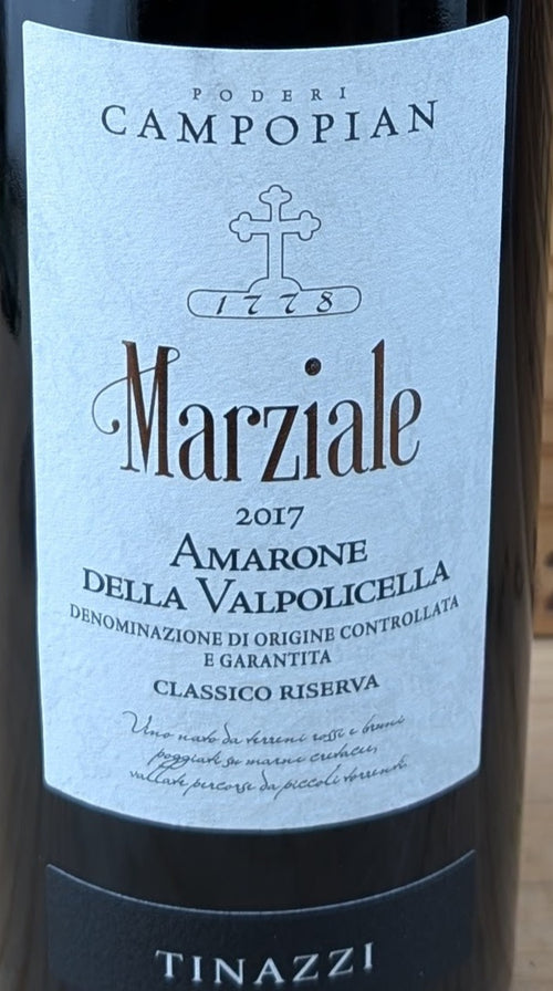 Tinazzi Poderi Campopian Marziale Classico Riserva Amarone della Valpolicella 2017 DOCG — wine label