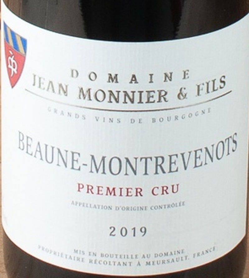Domaine Jean Monnier & Fils Beaune Premier Cru Montrevenots 2019 AOC — wine label