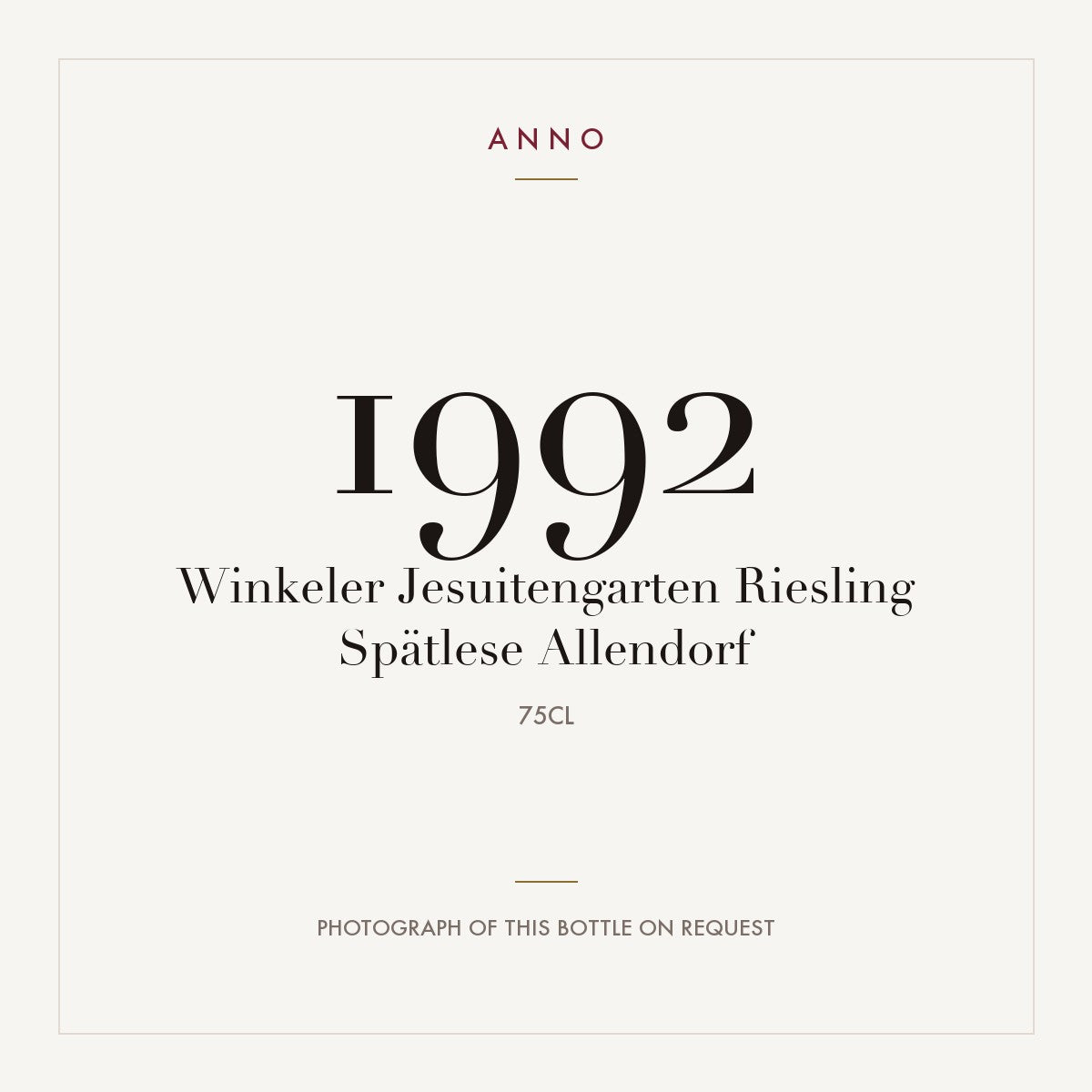 Allendorf Winkeler Jesuitengarten Riesling Spatlese 1992 0,75l