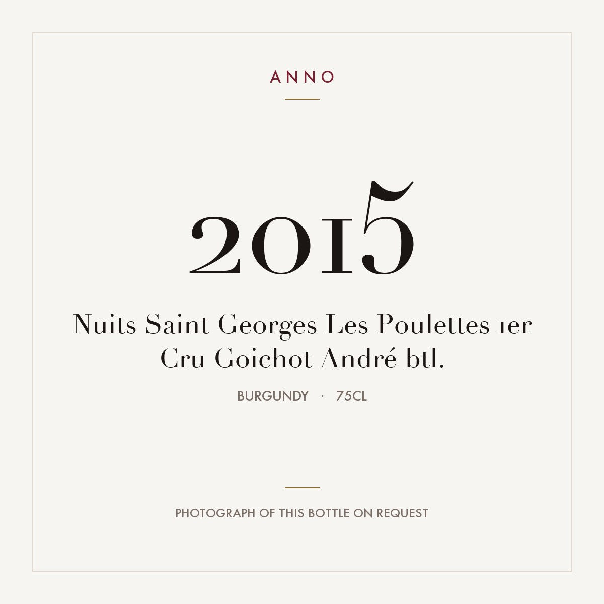 Andre Goichot Nuits-Saint-Georges Premier Cru Les Poulettes 2015 AOC 0,75l