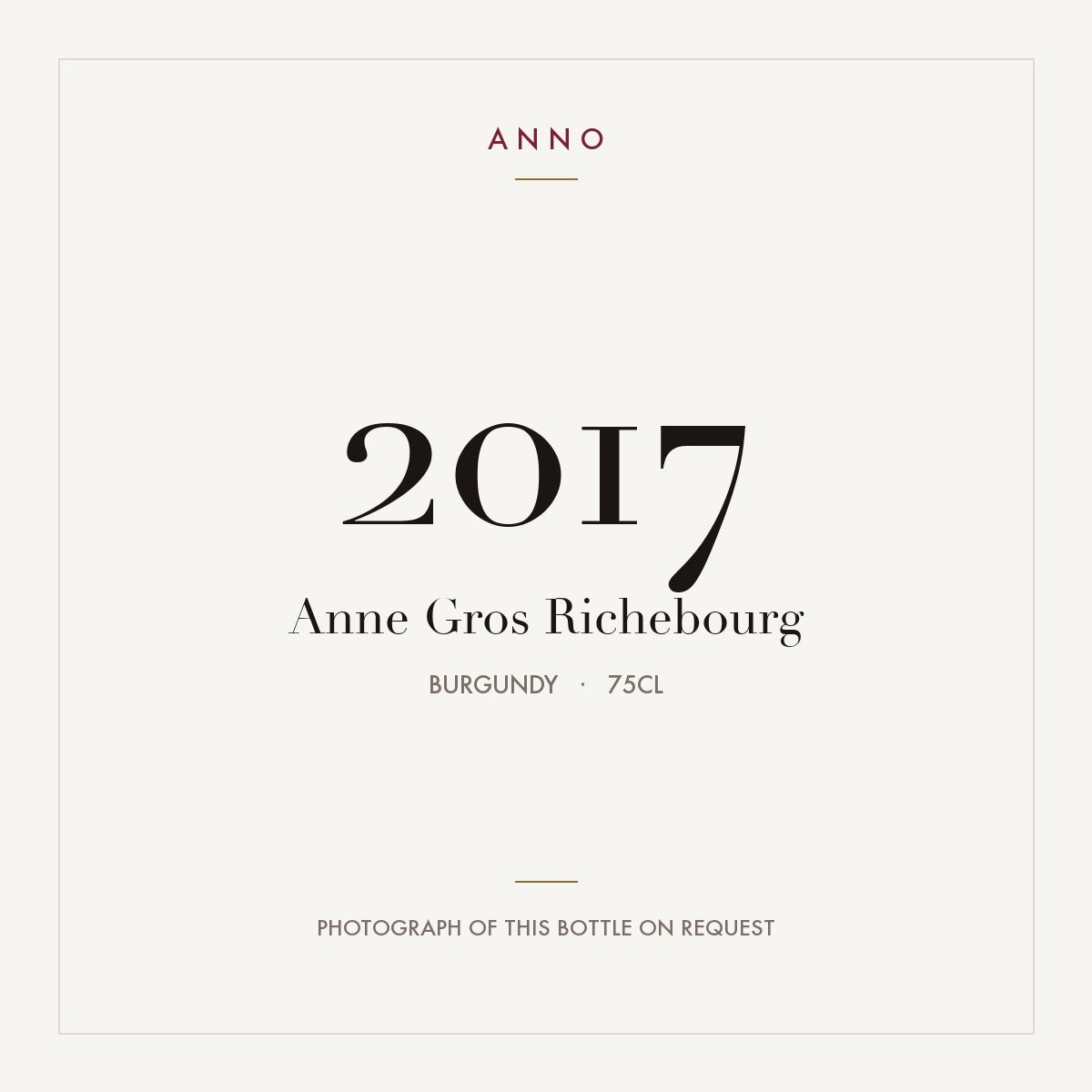 Anne Gros Richebourg 2017 0,75l