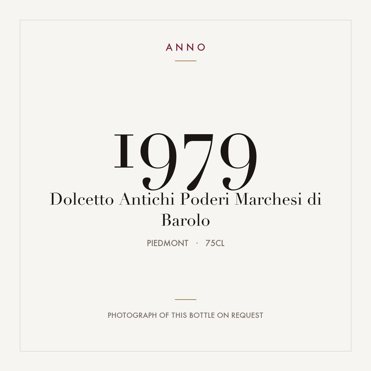 Antichi Poderi Marchesi di Barolo Dolcetto 1979 DOC 0,75l