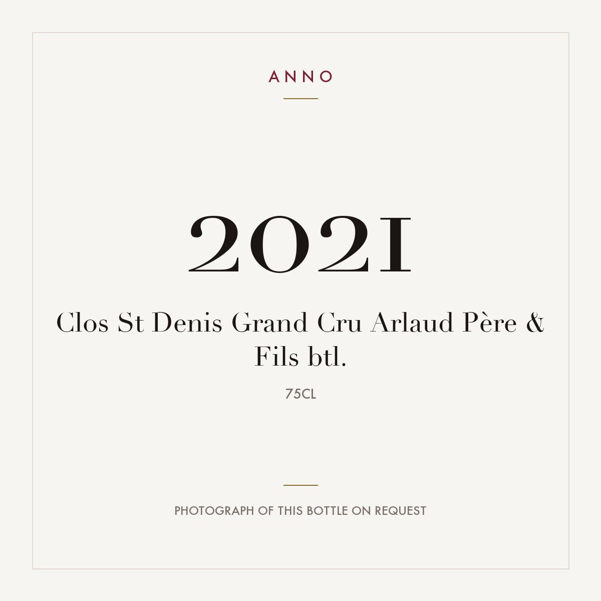 Arlaud Pere & Fils Clos Saint-Denis Grand Cru 2021 AOC 0,75l