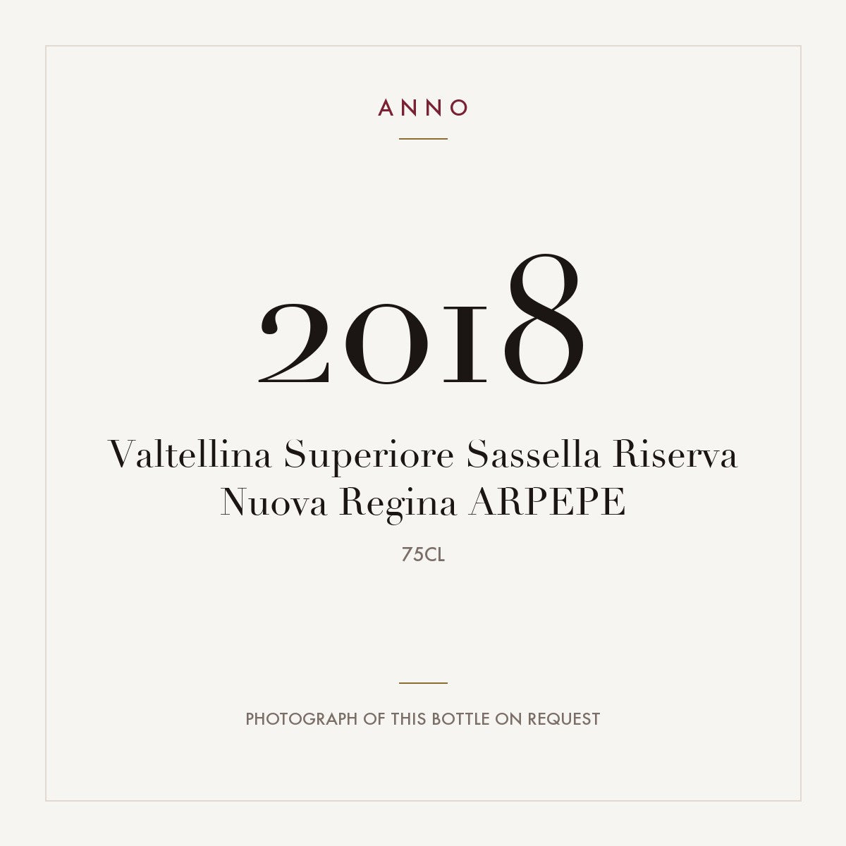 Arpepe Valtellina Superiore Sassella Riserva Nuova Regina 2018 DOCG 0,75l