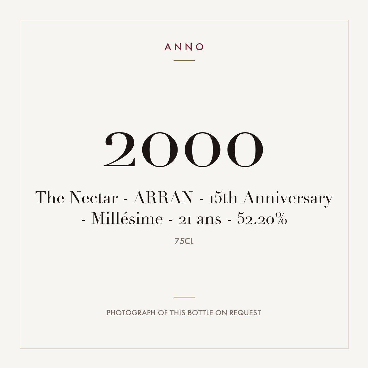 Arran 15th Anniversary Millesime 2000 21 ans 2000 0,75l