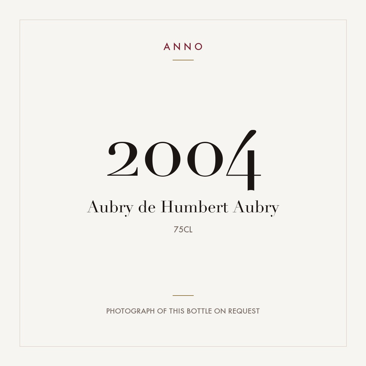 Aubry Aubry de Humbert Champagne 2004 AOC 0,75l