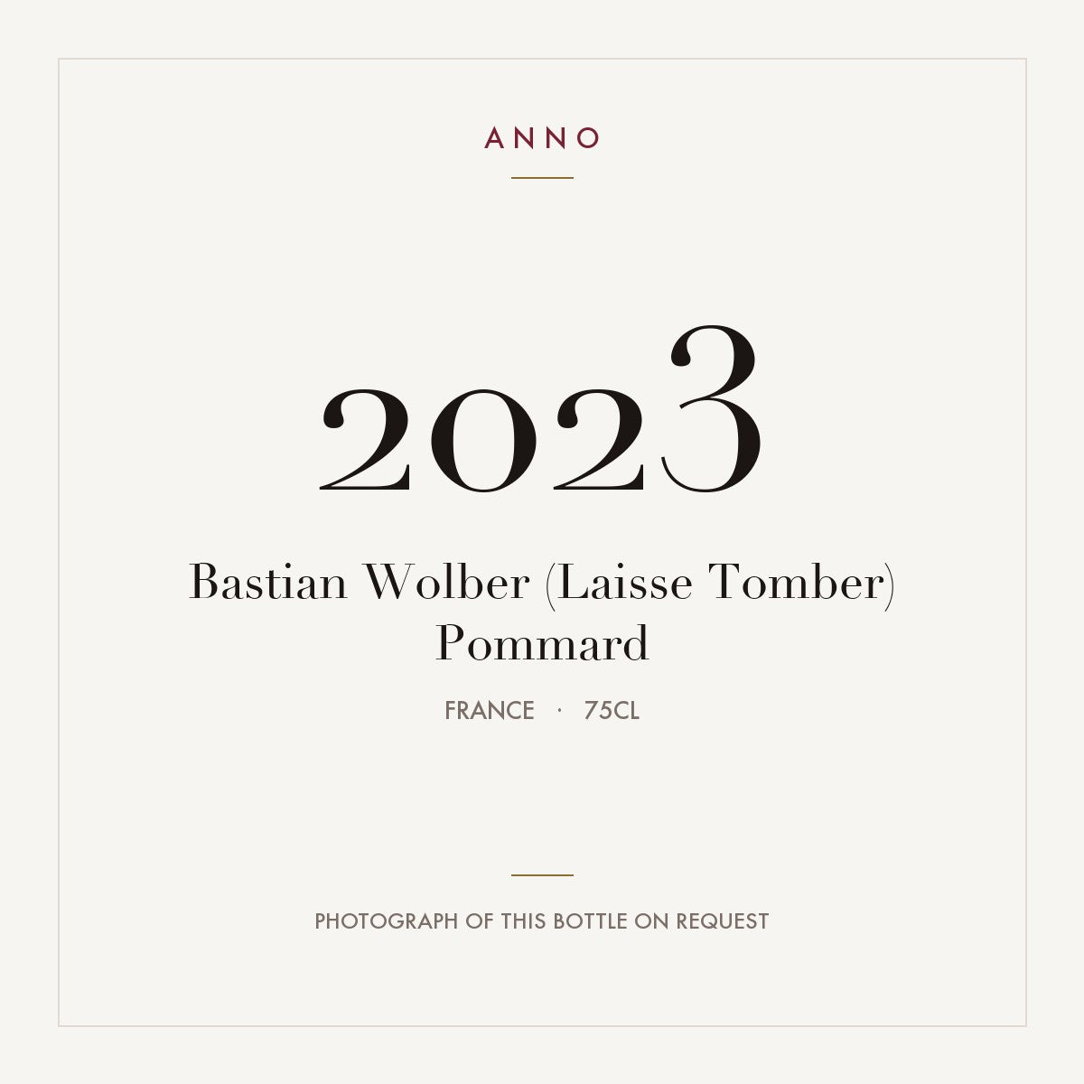 Bastian Wolber (Laisse Tomber) Pommard 2023 0,75l