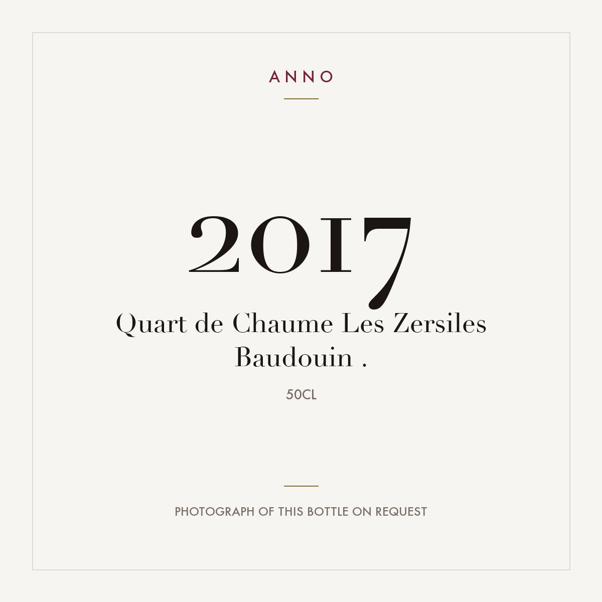 Baudouin Quart de Chaume Les Zersiles 2017 AOC 0,5l