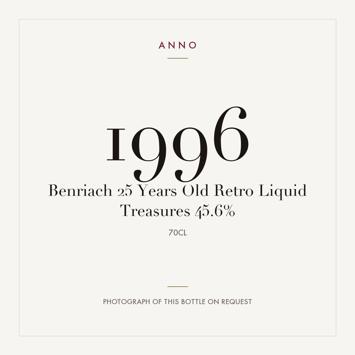Benriach 25 Years Old Retro Liquid Treasures 1996 0,7l