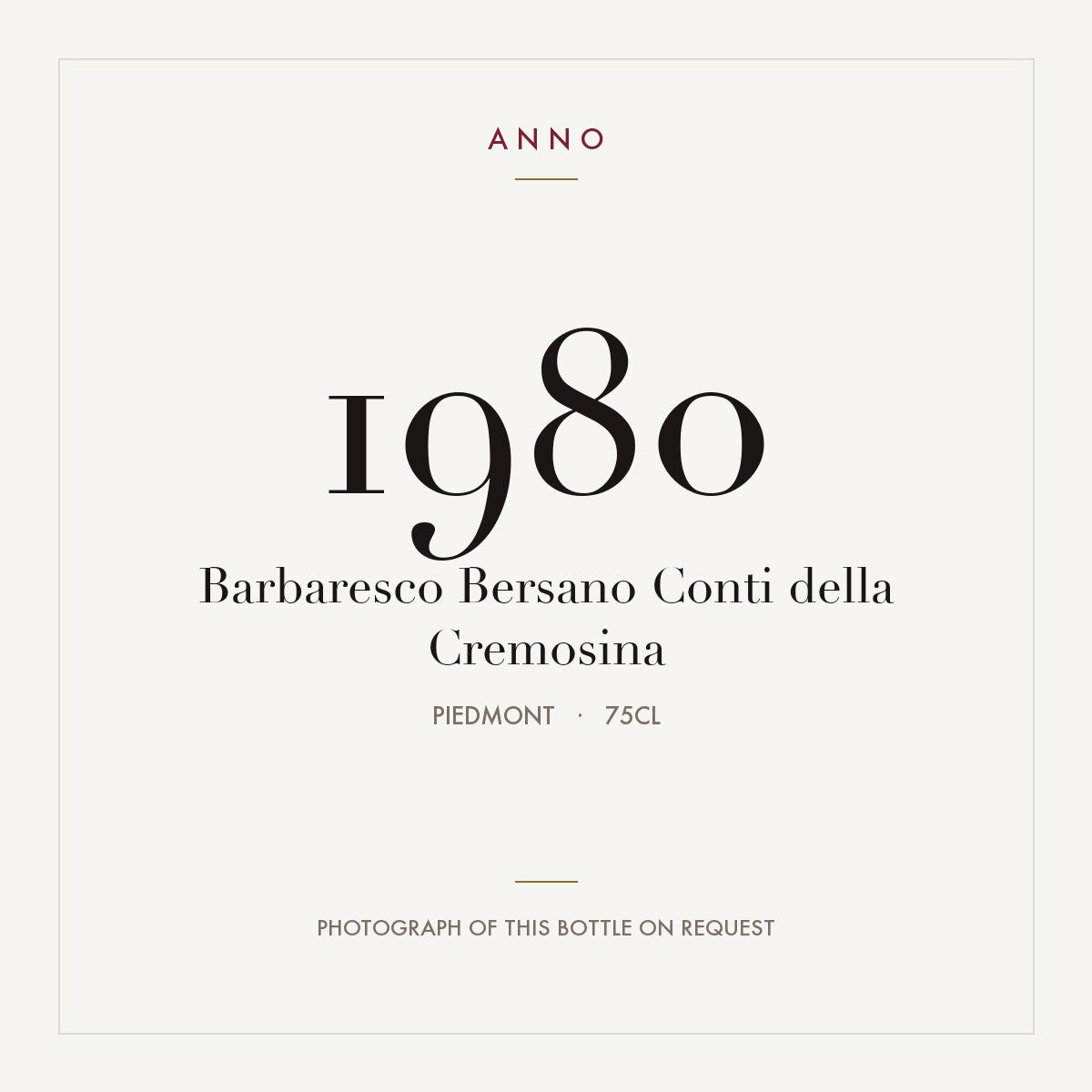 Bersano Barbaresco Conti della Cremosina 1980 DOCG 0,75l