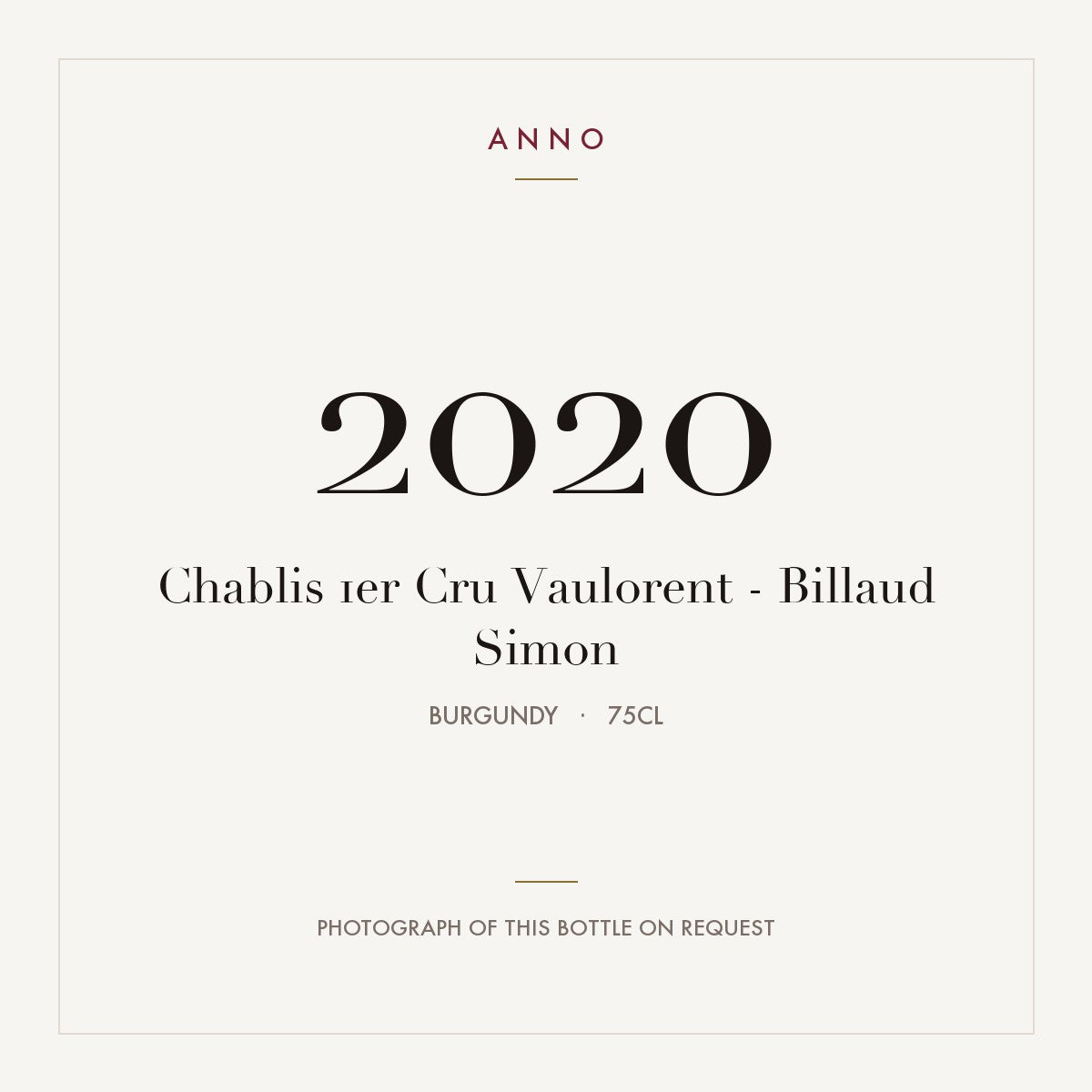 Billaud-Simon Chablis Premier Cru Vaulorent 2020 AOC 0,75l