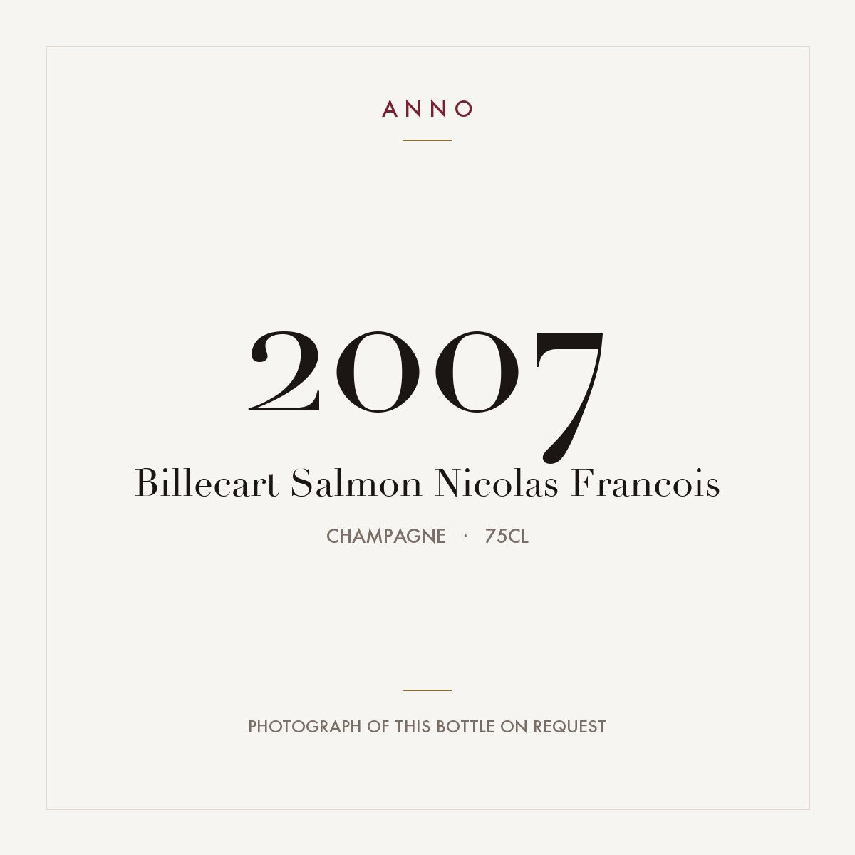 Billecart Salmon Nicolas Francois 2007 0,75l