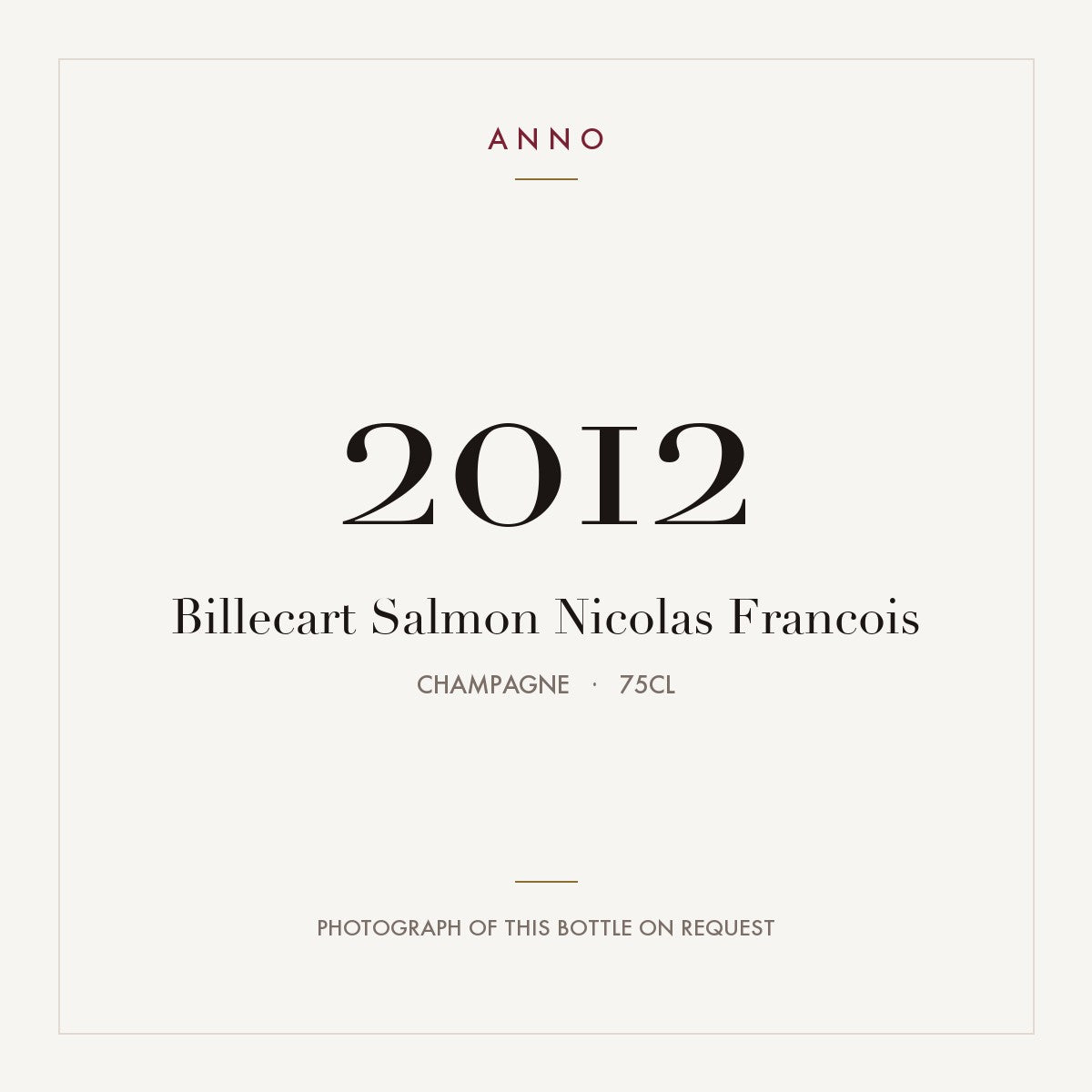 Billecart Salmon Nicolas Francois 2012 0,75l