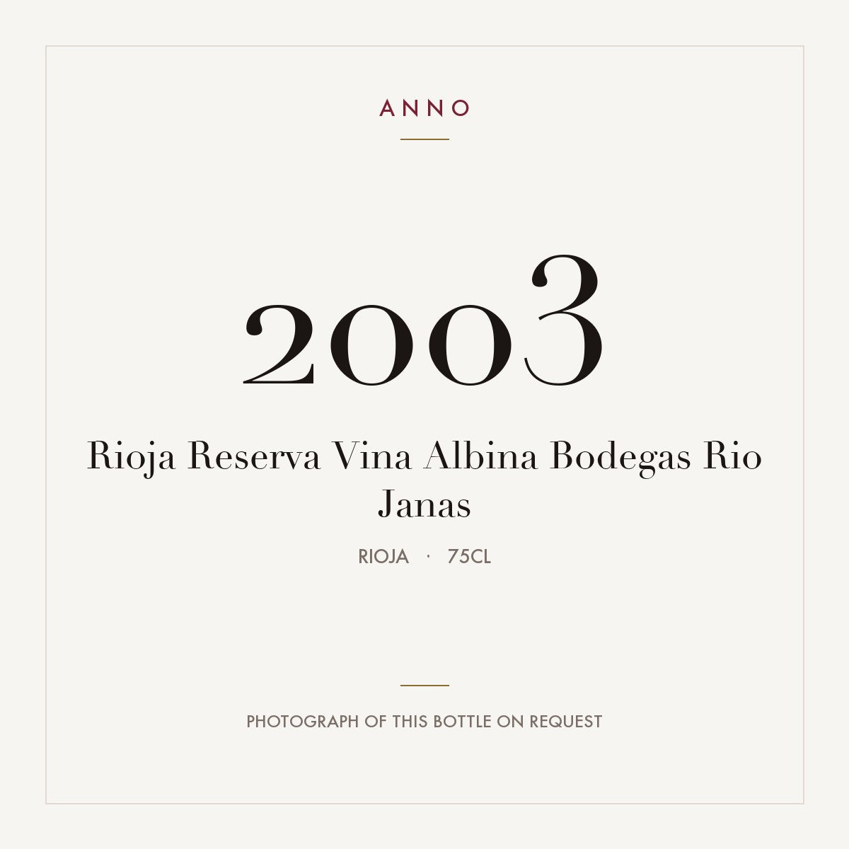 Bodegas Riojanas Vina Albina Rioja Reserva 2003 DOCa 0,75l