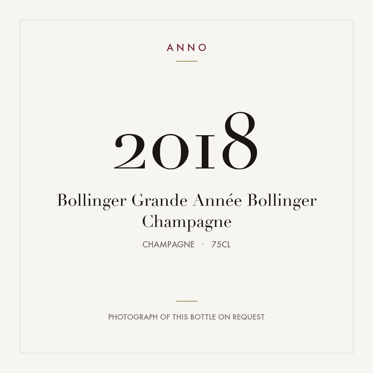 Bollinger Grande Annee Champagne 2018 AOC 0,75l