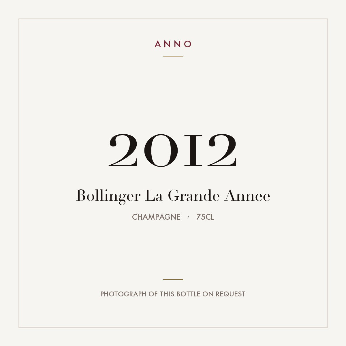 Bollinger La Grande Annee 2012 0,75l