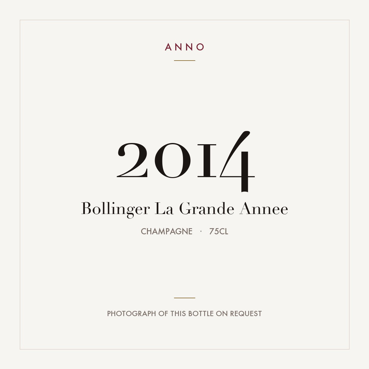 Bollinger La Grande Annee 2014 0,75l