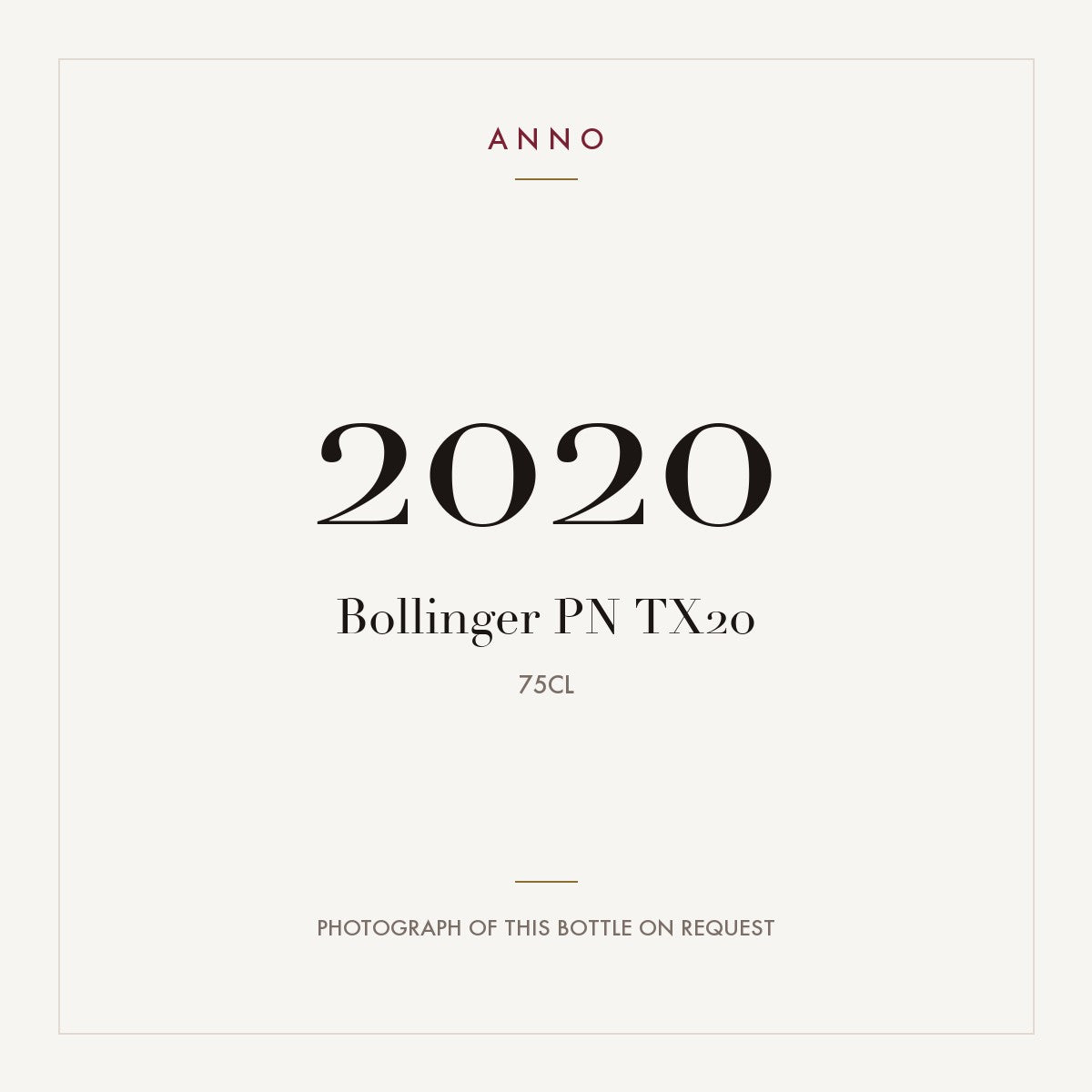 Bollinger PN TX20 Champagne 2020 AOC 0,75l