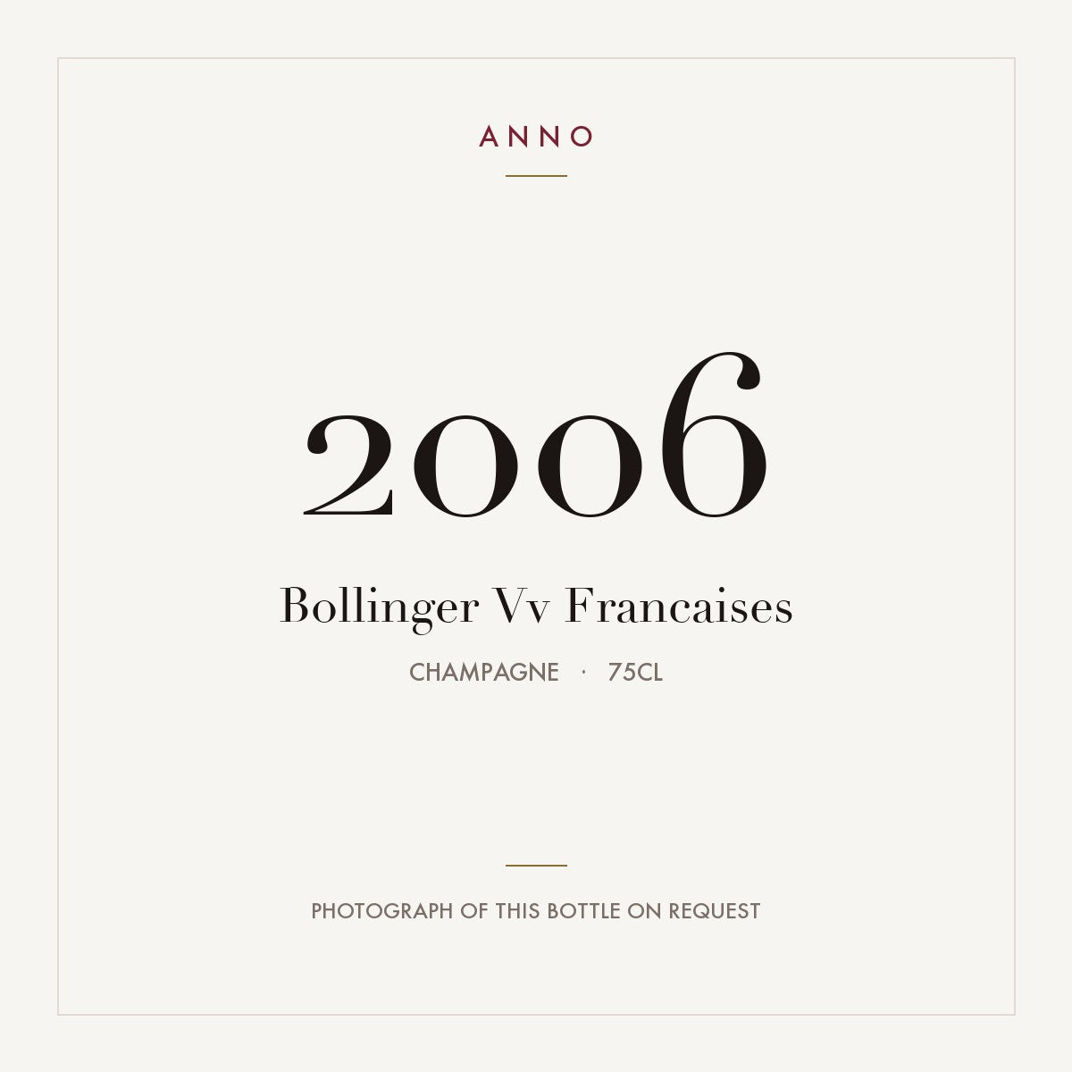 Bollinger Vv Francaises 2006 0,75l