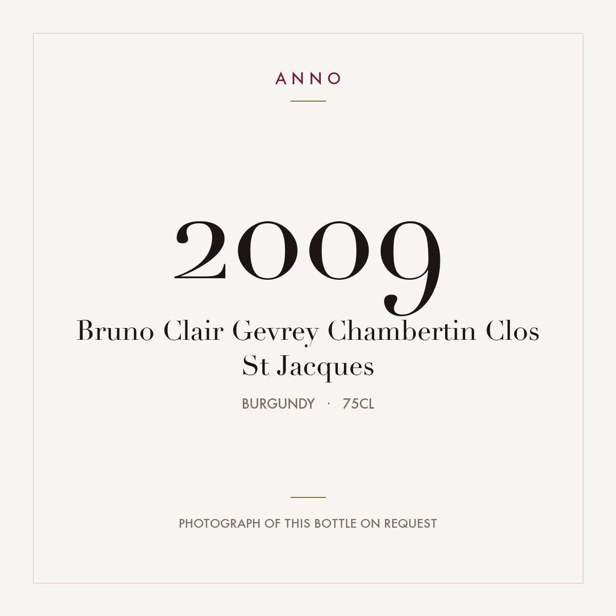 Bruno Clair Gevrey Chambertin Clos St Jacques 2009 0,75l