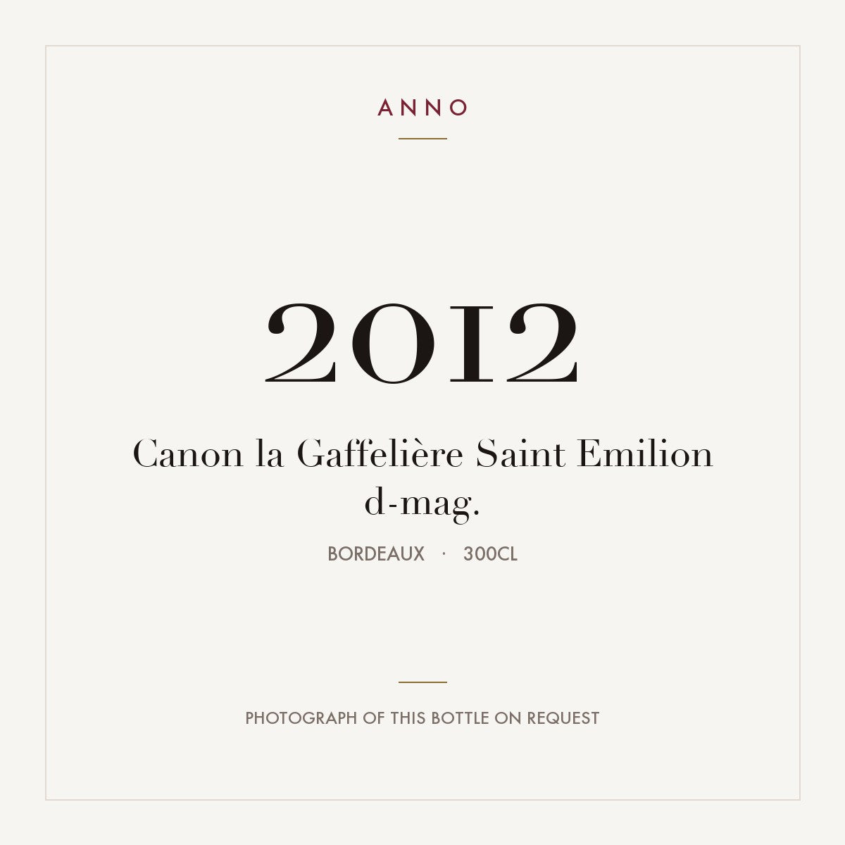 Canon La Gaffeliere Saint-Emilion 2012 AOC 3l