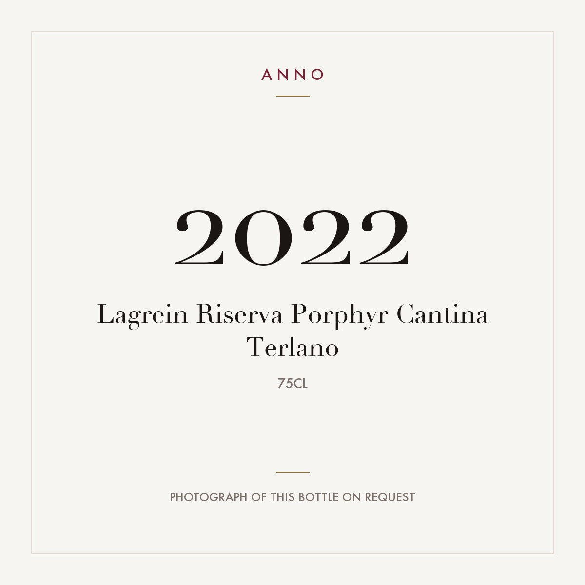 Cantina Terlano Lagrein Porphyr Riserva 2022 IGT 0,75l