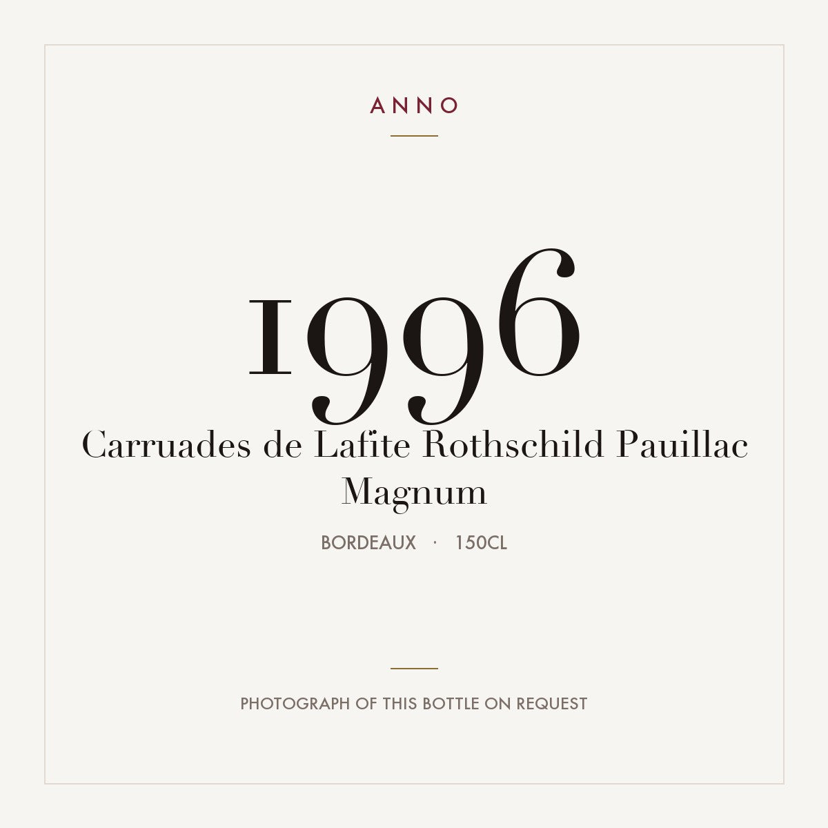 Carruades de Lafite Pauillac 1996 AOC 1,5l